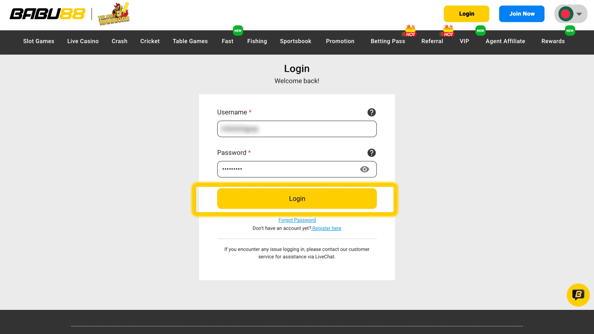 Register and Log In.
